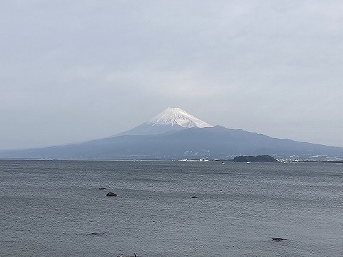 ビーチから見える富士山
